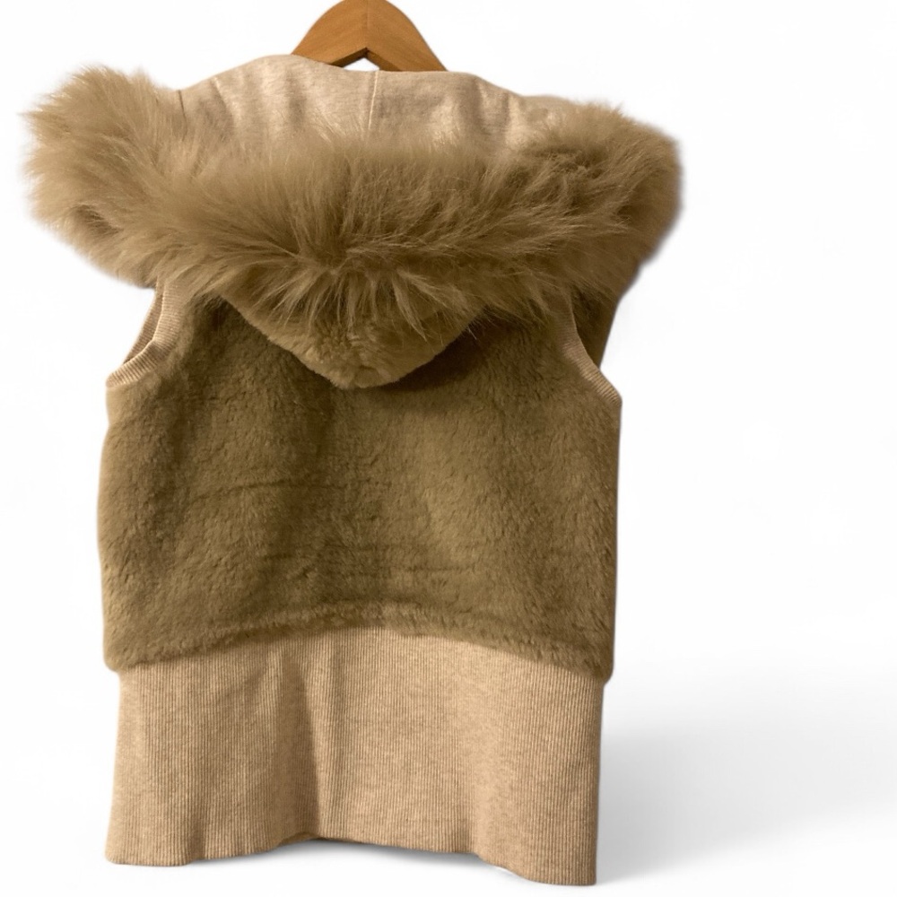 Armani Exchange Beige Faux Fur Vest - Picture 3 of 9